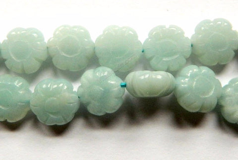 Amazonite AA  -  Carved Daisy Flower  16"