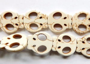 Ivory Cracked Chinese TQ  -  Flat Skull Head 16"