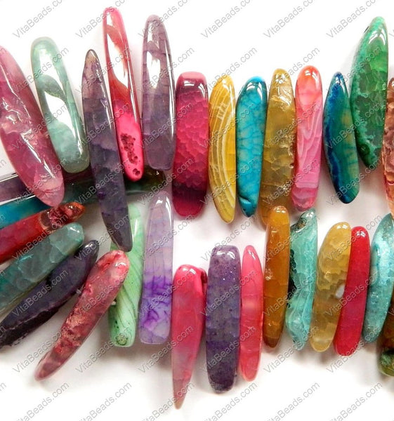 Mixed Color Fire Agate  -  Graduated Smooth Sticks 15"