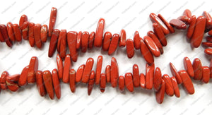 Red Jasper  -  Smooth Sticks 16"      6 x 18 mm