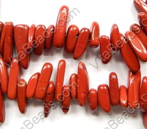 Red Jasper  -  Smooth Sticks 16"      6 x 18 mm