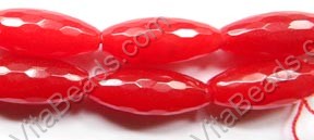 Red Jade  -  Faceted Long Rice  15"