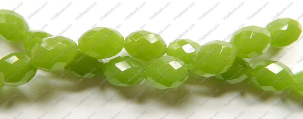 Faceted Eggs - 015 Olive Green Chalcedony (Dark) 16"