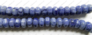 Big Faceted Rondel  -  Blue Stone  16"    8 x 13 mm