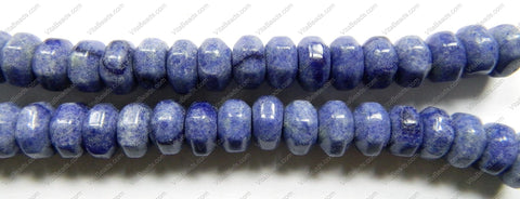 Big Faceted Rondel  -  Blue Stone  16"    8 x 13 mm