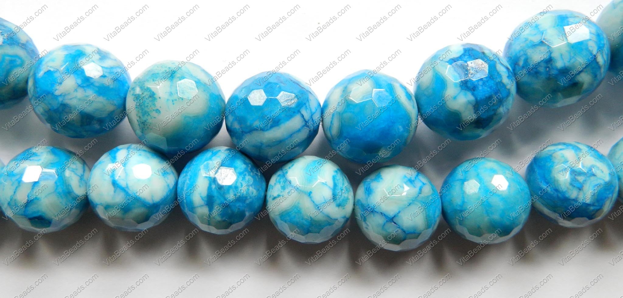 Blue Brazilian Agate -  Big Faceted Round  16"