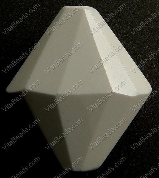 White Jasper A  -  Faceted Lantern Pendant