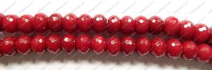 Dark Red Jade  -  Big Faceted Rondels  16"  10 x 14 mm