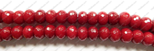 Dark Red Jade  -  Big Faceted Rondels  16"  10 x 14 mm