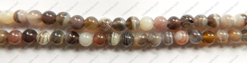 Botswana Agate  -  Smooth Round Beads  16"