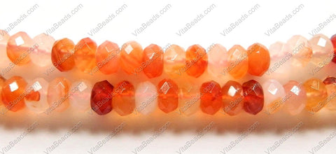 Natural Carnelian AA  -  Faceted Rondel 15"