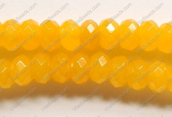 Yellow Jade  -  Faceted Rondel  15"