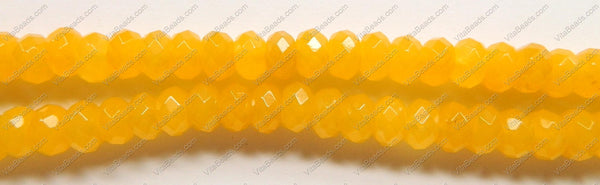 Yellow Jade  -  Faceted Rondel  15"