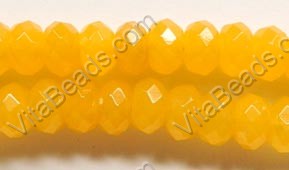 Yellow Jade  -  Faceted Rondel  15"