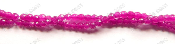 Dyed Jade Fuchsia Purple  -  Faceted Round  16"