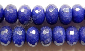 Lapis Jade  -  Big Faceted Rondels  16"