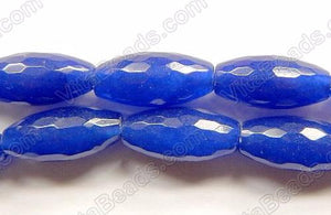 Lapis Jade  -  Faceted Long Rice  15"