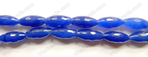 Lapis Jade  -  Faceted Long Rice  15"