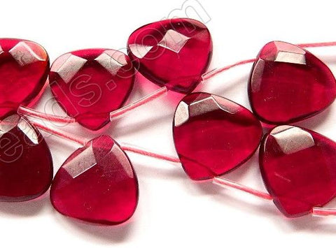 Red Win. Crystal Quartz  -  20mm Faceted Flat Briolette