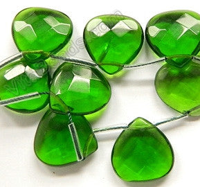 Green Crystal Quartz  -  20mm Faceted Flat Briolette