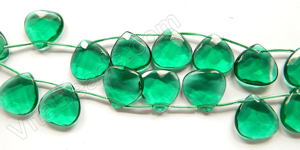 Emerald Crystal Quartz  -  20mm Faceted Flat Briolette