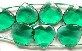 Emerald Crystal Quartz  -  20mm Faceted Flat Briolette