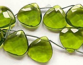 Peridot Crystal  -  20mm Faceted Flat Briolette