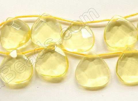 Lemon Crystal  -  20mm Faceted Flat Briolette