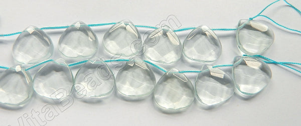 Aqua Crystal  -  20mm Faceted Flat Briolette