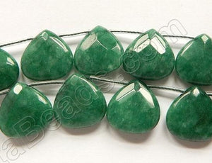 Forest Jade  -  20mm Faceted Flat Briolette