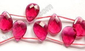 Ruby Crystal  -  13x18mm Faceted Flat Briolette 16"