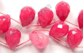 Light Cherry Jade - 13x18mm Faceted Teardrop 16"