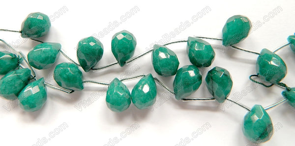 Emerald Jade - 13x18mm Faceted Teardrop 16"
