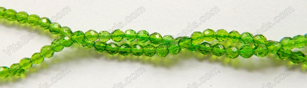 Peridot Green Crystal  -  Faceted Round   16"