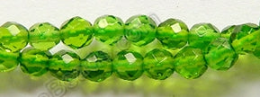 Peridot Green Crystal  -  Faceted Round   16"