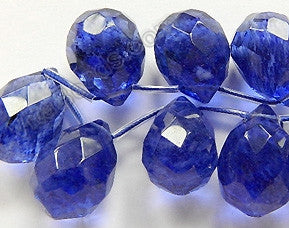 Blue Rutilated Quartz  -  18x25mm Faceted Teardrop 8"