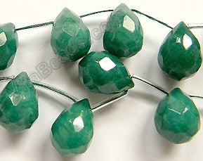 Forest Jade  -  13x18mm Faceted Teardrop 16"