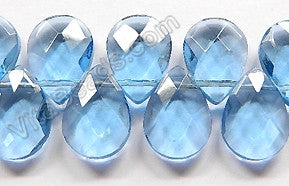 Light Sky Crystal - 13x18mm Faceted Flat Briolette 6"