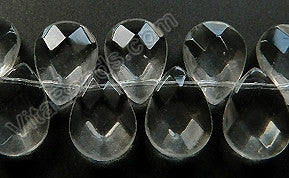 Clear Crystal - 13x18mm Faceted Flat Briolette 6"