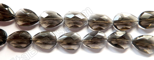 Smoky Crystal  -  Faceted Flat Drops  16"
