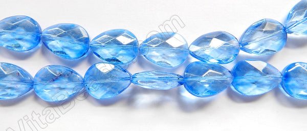 Sky Blue Crystal  -  Faceted Flat Drops  16"