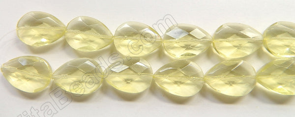 Lemon Crystal  -  Faceted Flat Drops  16"