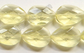 Lemon Crystal  -  Faceted Flat Drops  16"