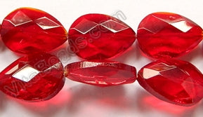Big Red Crystal  -  Faceted Flat Drops  16"