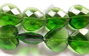 Green Crystal  -  Faceted Heart  16"