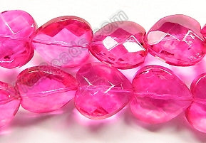 Fuchsia Crystal  -  Faceted Heart  16"