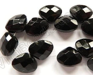 Black Crystal Quartz  -  Faceted Flat Briolette  8"