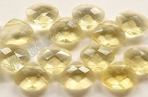 Lemon Crystal - Faceted Flat Briolette 6"