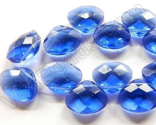 Royal Blue Crystal - Faceted Flat Briolette 6"