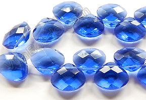 Royal Blue Crystal - Faceted Flat Briolette 6"